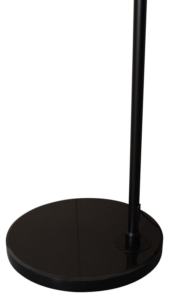 Leisuremod Arco Floor Lamp With Black Marble Base and Metal Lamp Shade, Black