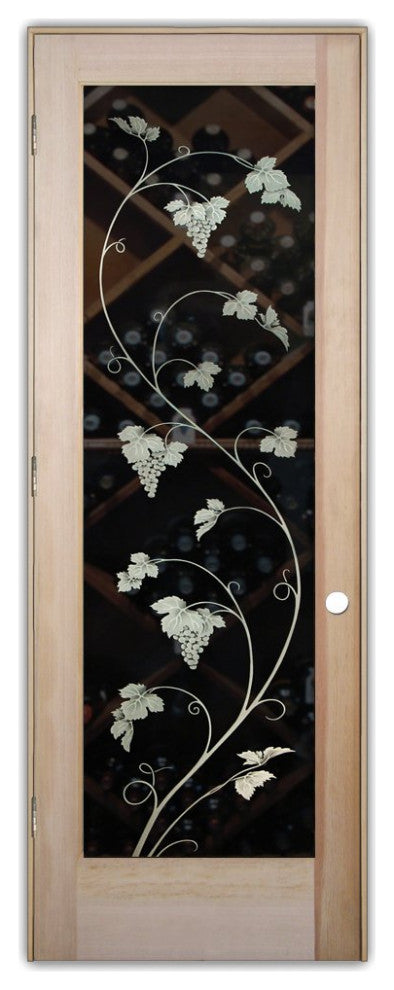 Wine Door - Vineyard Grapes Unfurled - Douglas Fir (stain grade) - 28" x 80"...