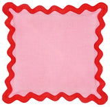 Scalloped Throw Pillow, Rust, Pink