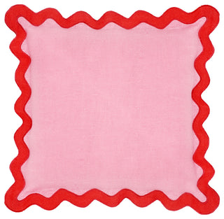 Scalloped Throw Pillow, Rust, Pink