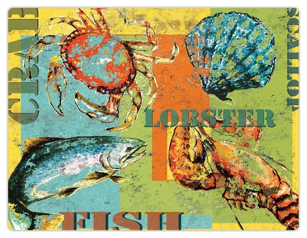 Flexible Cutting Mat with Printed Designs, Sea Bounty