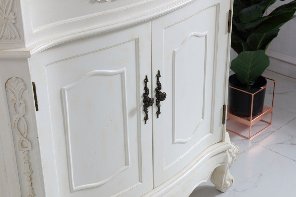 Bathroom Vanity, Antique White, 32", Single Sink