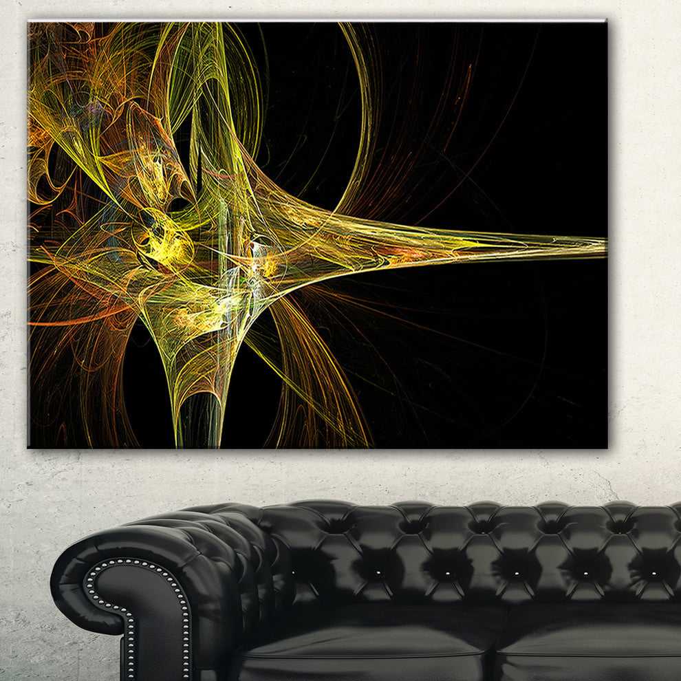 "Large Fractal Artwork Yellow" Abstract Digital Art Canvas Print