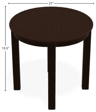 21" Round Marine Grade Outdoor End Table, Kona