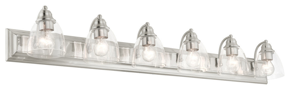 Brushed Nickel Transitional, Colonial, Vanity Sconce