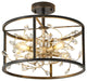 Jasmine 4-Light Crystal Leaves Semi-Flush Mount