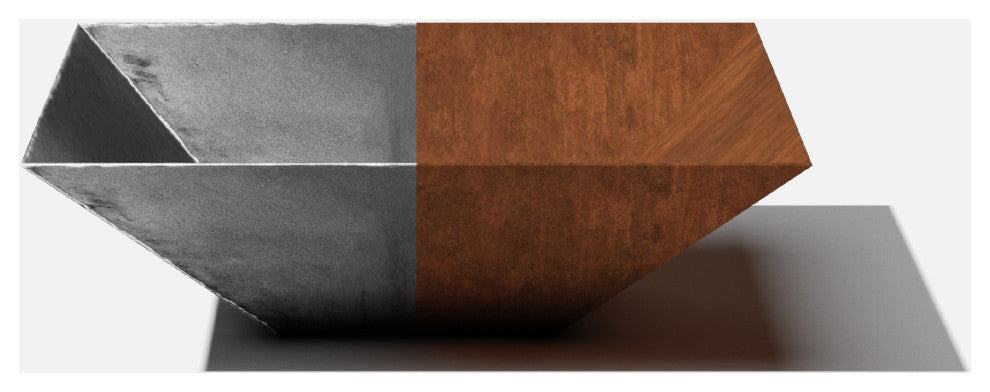 Metallic Series 32" Square Bowl Planter