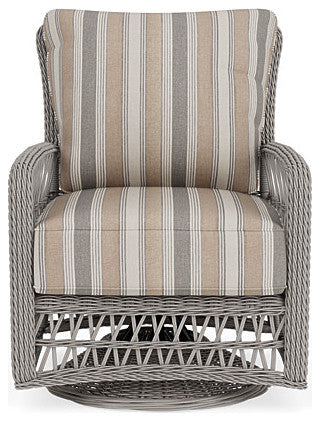 Lloyd Flanders Mackinac Swivel Glider Lounge Chair, Putty, Purveyor Pewter