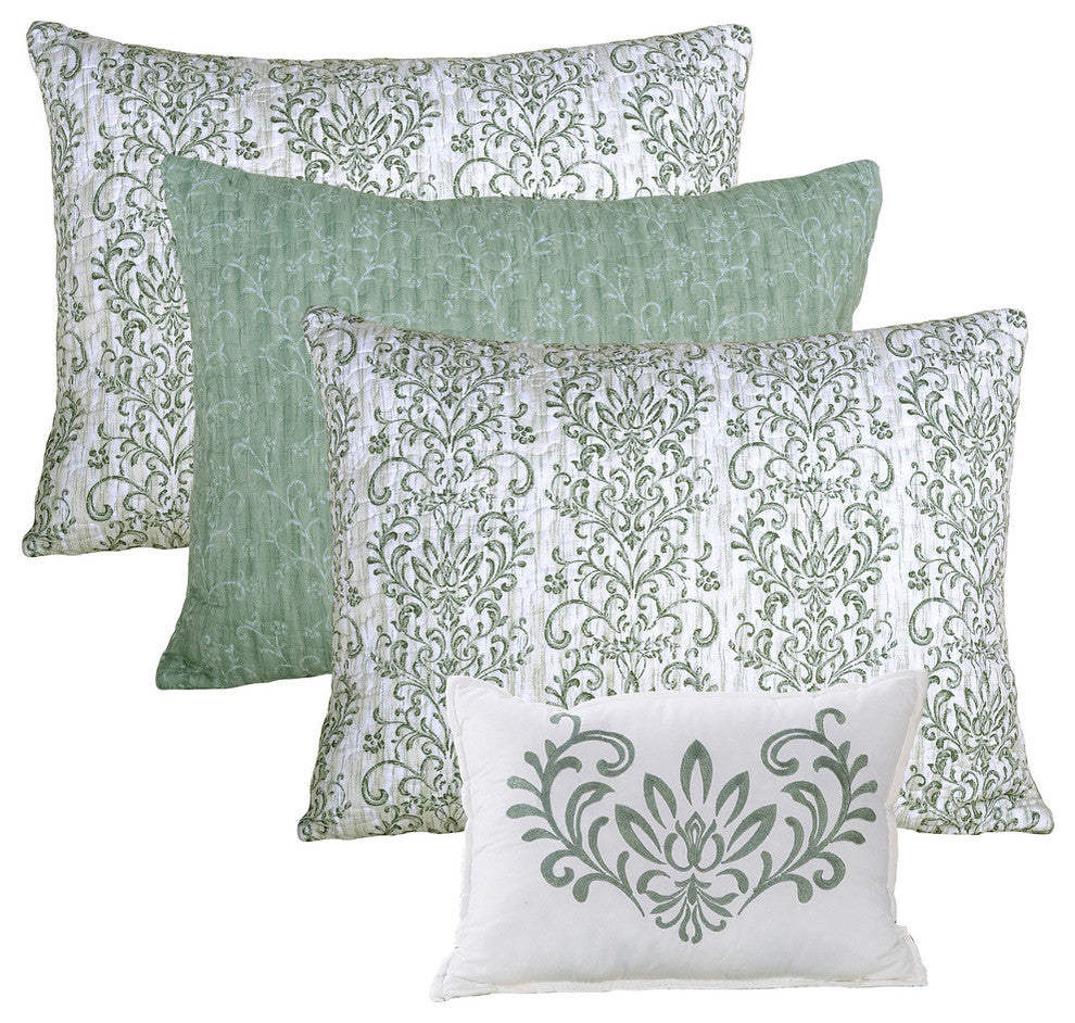 Mayfair 6 Piece Quilted Daybed Set, Green, Daybed (75"x39")