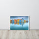 Blue Morning at Waters Edge Landscape Framed Photo Paper Wall Art Prints, White, 18" X 24"