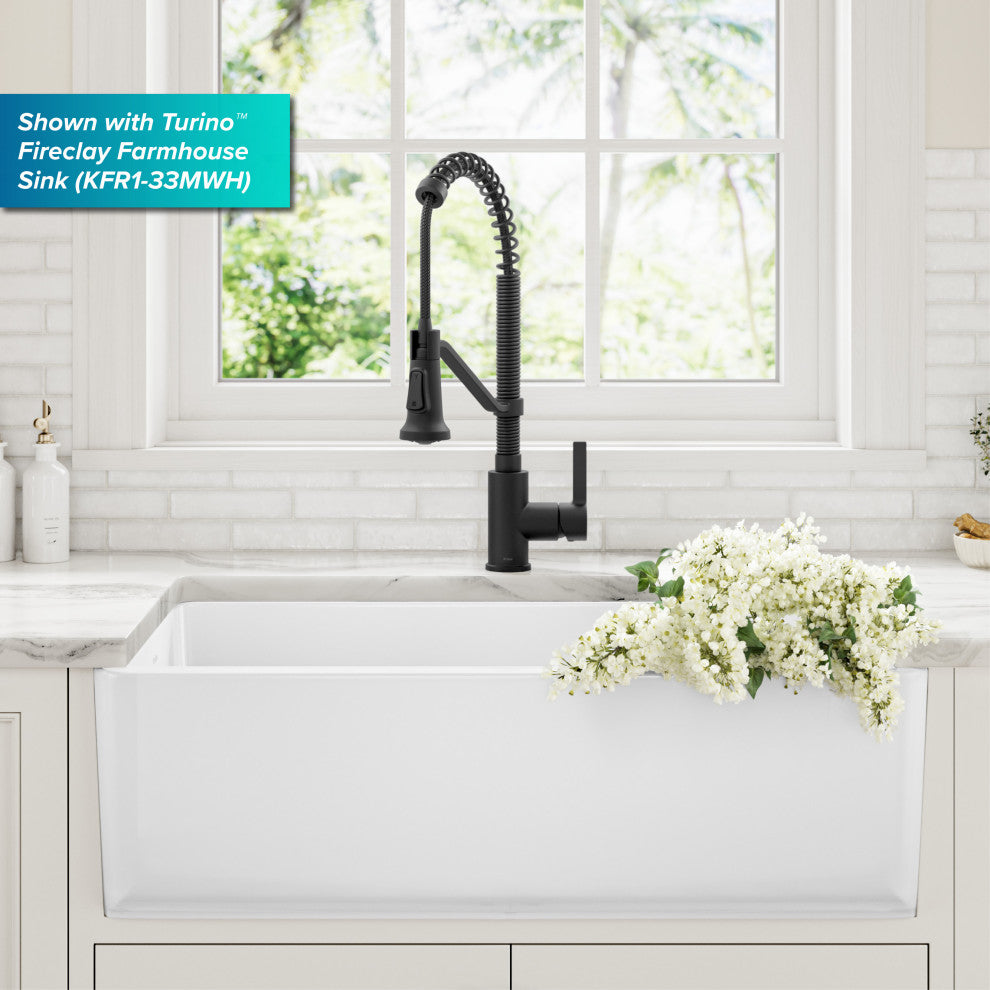 KRAUS Britt Commercial Style 2-Function 1-Handle Pull Down Kitchen Faucet MB