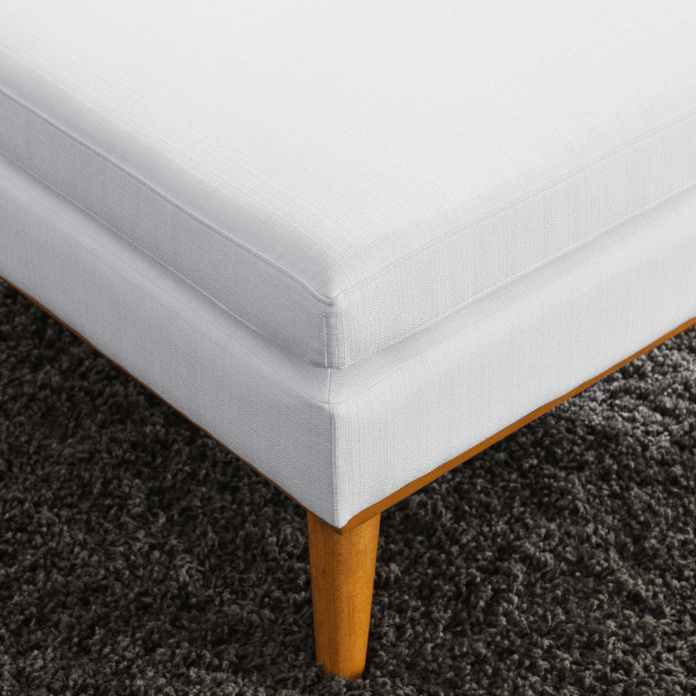 Accent Chair Ottoman, Fabric, White, Modern, Living Lounge Hotel Hospitality