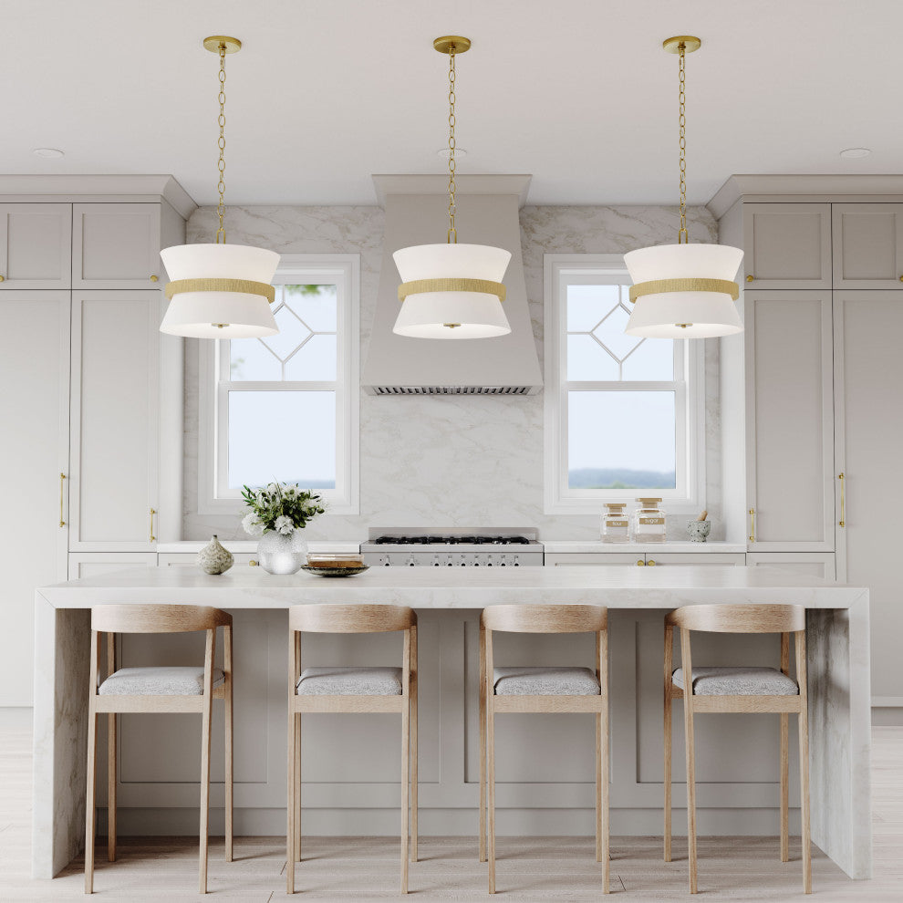 3 Light 16.1 in. Vintage Brass Pendant