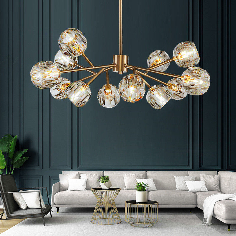 Introd | Luxury Crystal LED Chandelier for Dining Room, Kitchen, Living Room, 12 Heads, Warm Light