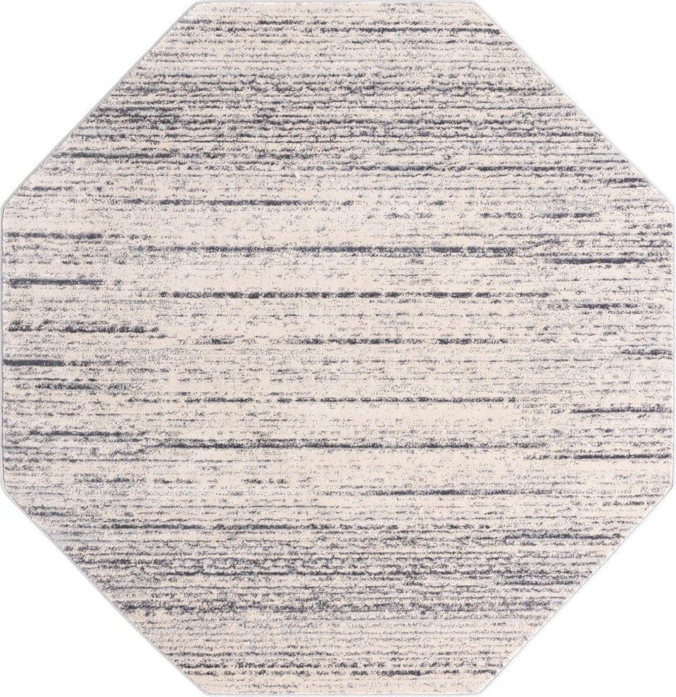 Unique Loom Oasis Calm Area Rug, Cream, 7' 0 X 7' 0 Octagon