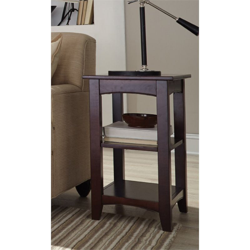 Shaker Cottage 2-Shelf End Table, Espresso