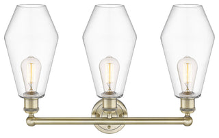 Cindyrella 3-Light 25" Bath Vanity Light, Antique Brass, Clear Shade