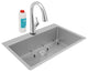 Crosstown 18 Gauge Stainless Steel 33" Dual Mount Sink Kit With Filtered Faucet