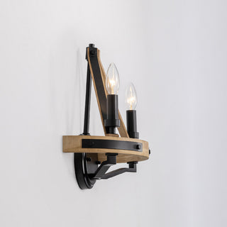 Savannah 2 Light Wall Sconce Matte Black