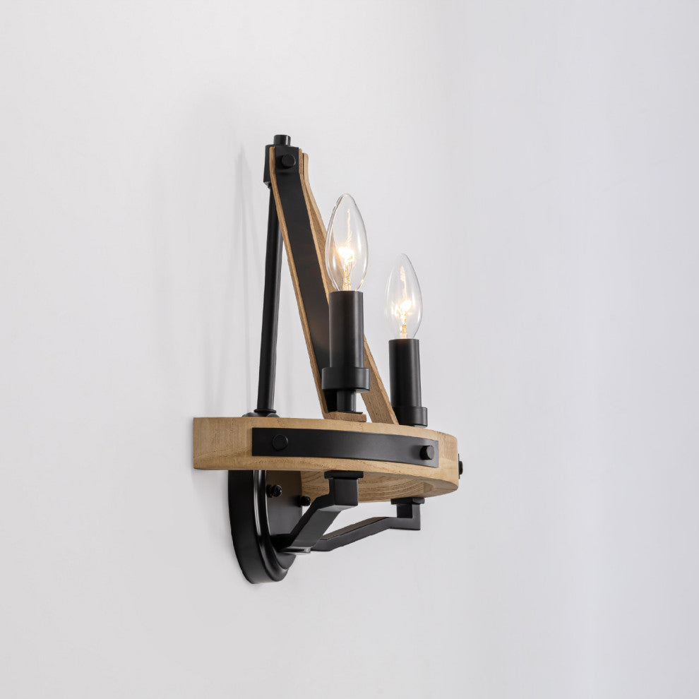 Savannah 2 Light Wall Sconce Matte Black