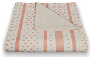 Watercolor Stripes Dots 50x60 Throw Blanket, Orange