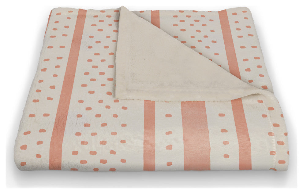 Watercolor Stripes Dots 50x60 Throw Blanket, Orange