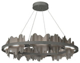 Hildene Circular LED Pendant, Natural Iron, Dark Smoke, Standard Height