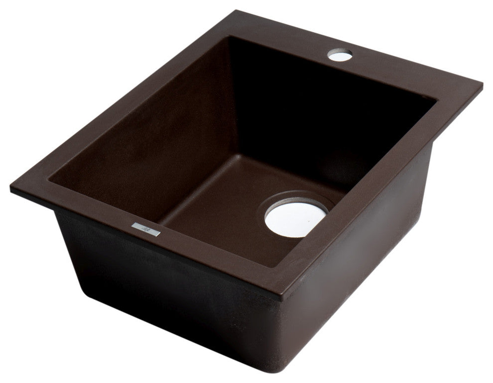 ALFI brand AB1720DI Alfi Trade 16-1/8" Drop In Single Basin - Chocolate