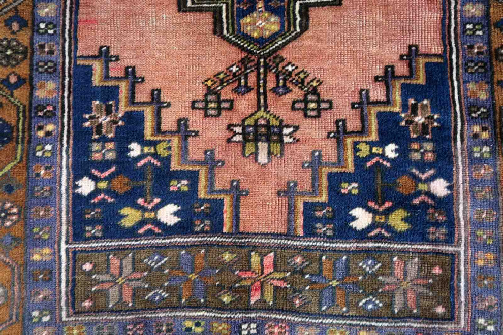 Handmade Vintage Afghan Baluch Rug 2.8'x4.6', 87cmx141cm 1940s