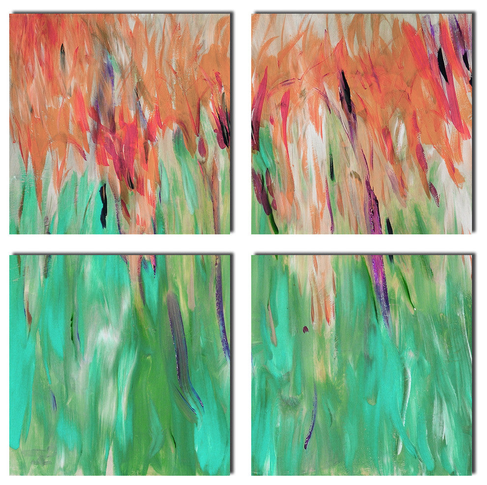 Abstract Landsape'' Canvas Wall Art, 4 Piece Set