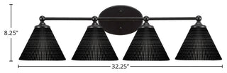 Capri 4-Light Bath Bar, Matte Black/Black Matrix