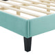 Tufted Platform Bed Frame, Queen Size, Velvet, Blue, Modern Contemporary
