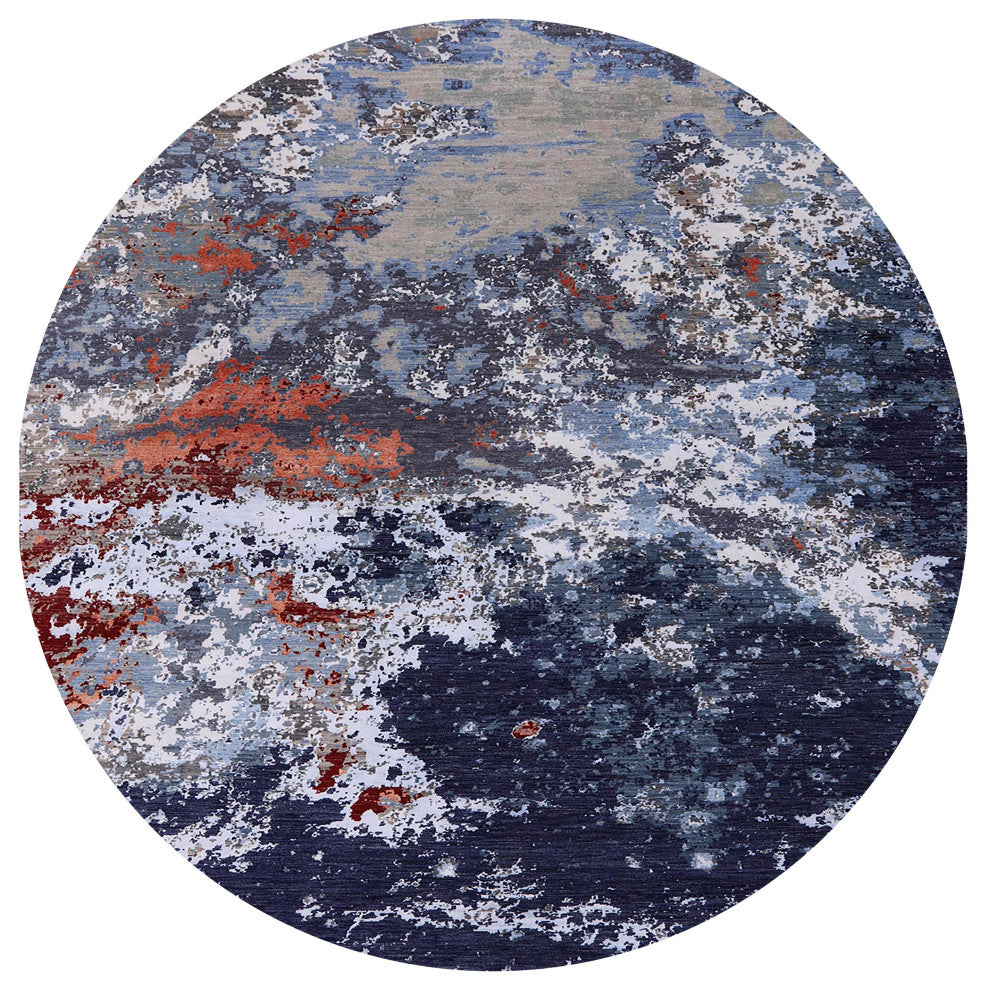 Ahgly Company Indoor Round Mid-Century Modern Area Rugs, 3' Round