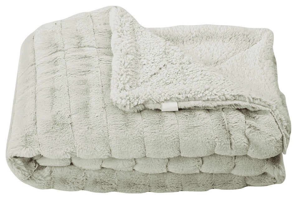 Super Mink Faux Fur Throw Blanket, Oatmeal, 60"x80"