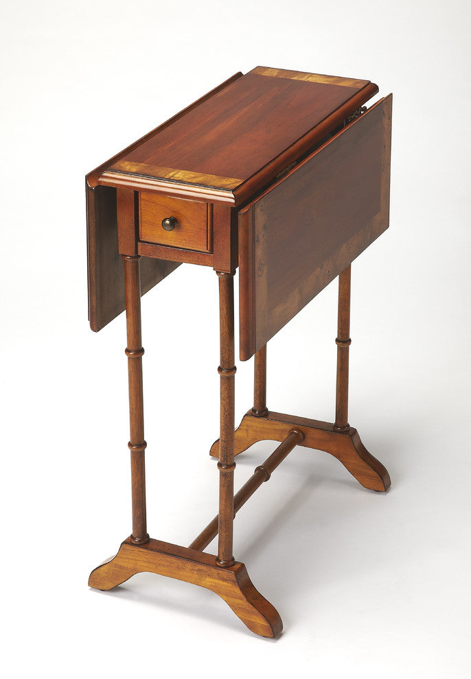 Darrow Drop-Leaf Wood Side Table, Olive Ash Burl