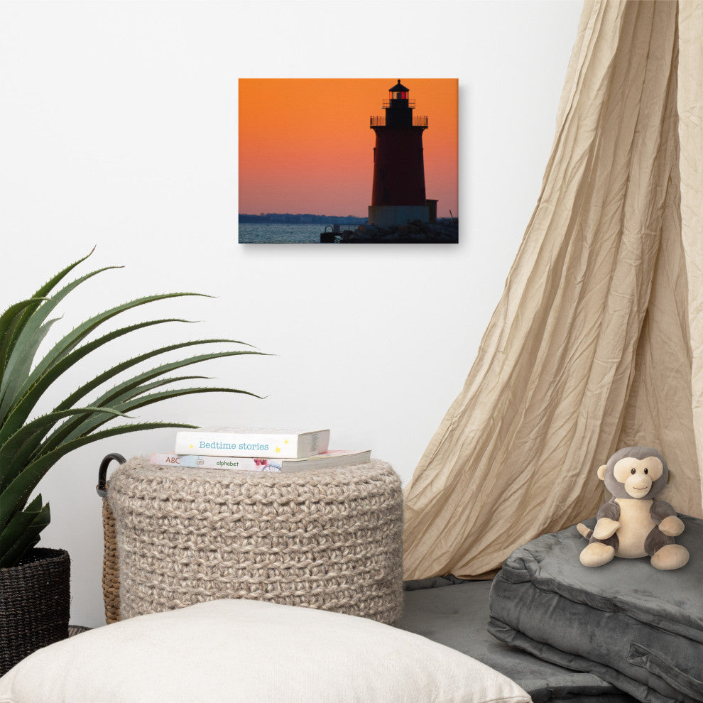 Sunset at Henlopen State Park 3 Coastal Canvas Wall Art Print, 12" X 16"