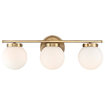3-Light Bath Bar, Natural Brass