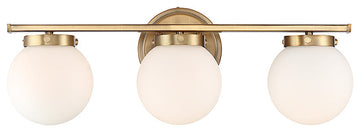 3-Light Bath Bar, Natural Brass