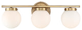 3-Light Bath Bar, Natural Brass