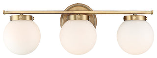 3-Light Bath Bar, Natural Brass