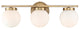 3-Light Bath Bar, Natural Brass