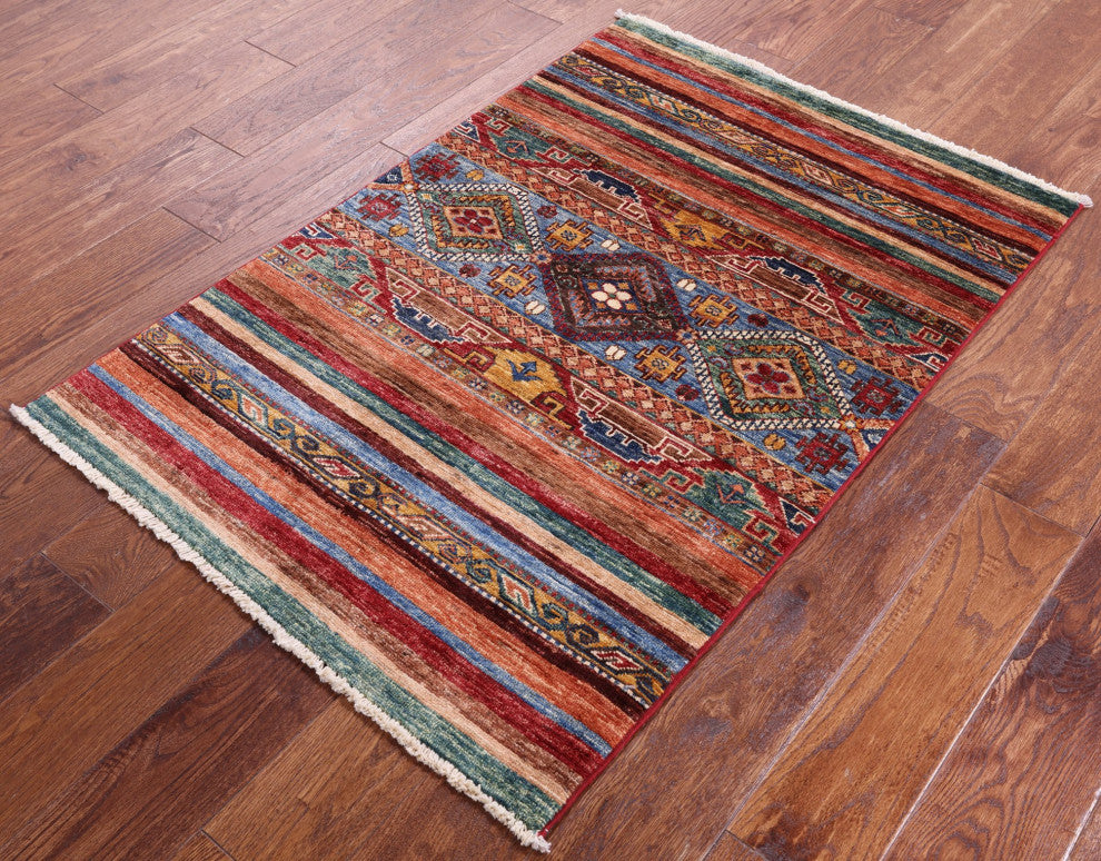 2' 9" X 4' 0" Khorjin Super Kazak Hand Knotted Wool Rug - Q12341