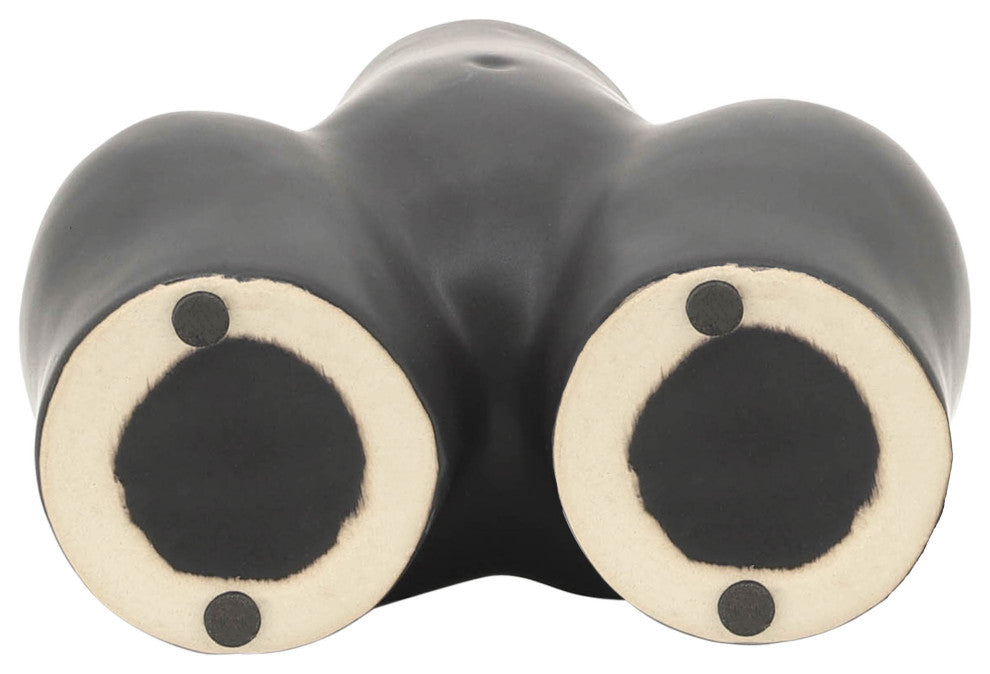 Ceramic 6" Half Body Vase, Black