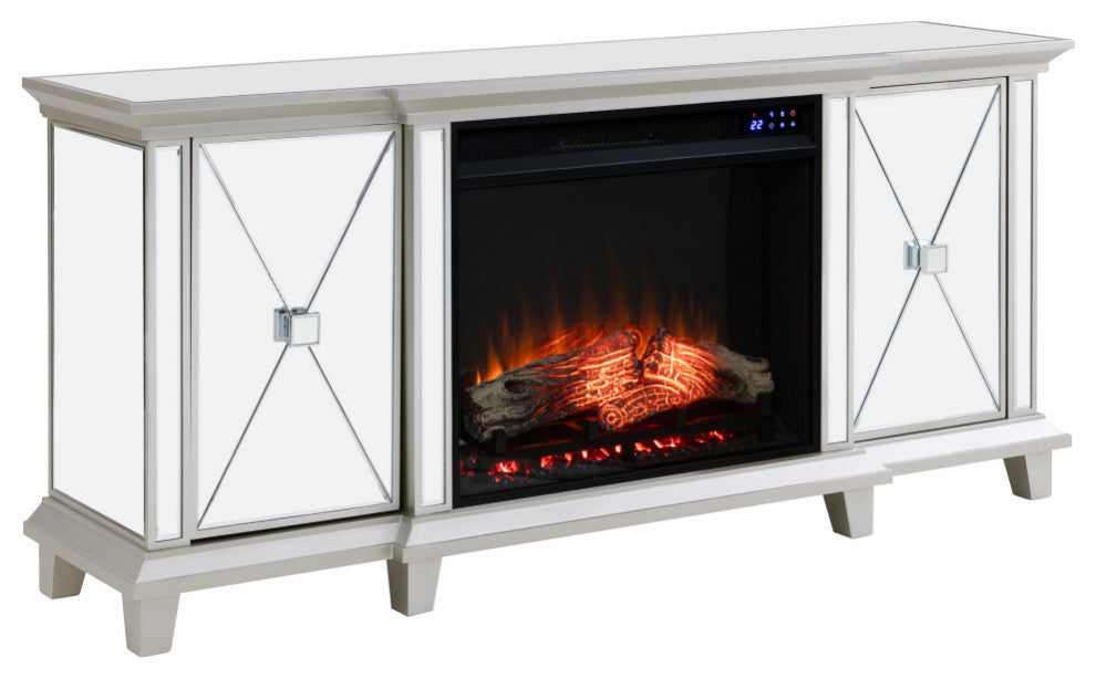 Edensor Mirrored Electric Fireplace Media Console
