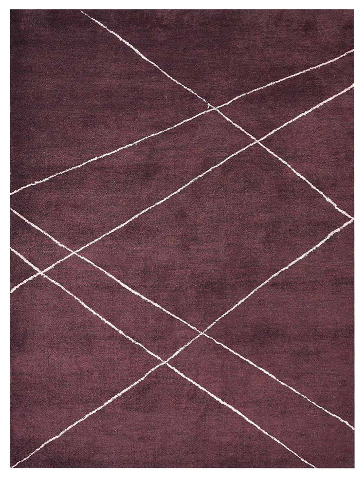 HAND KNOTTED LOOM SILK ECO-FRIENDLY RUGS-6'x9',Rectangle,Brown Beige,Geometric
