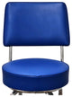 Retro Home Single Ring Upholstered 24" Swivel Counter Stool with Back, Blue