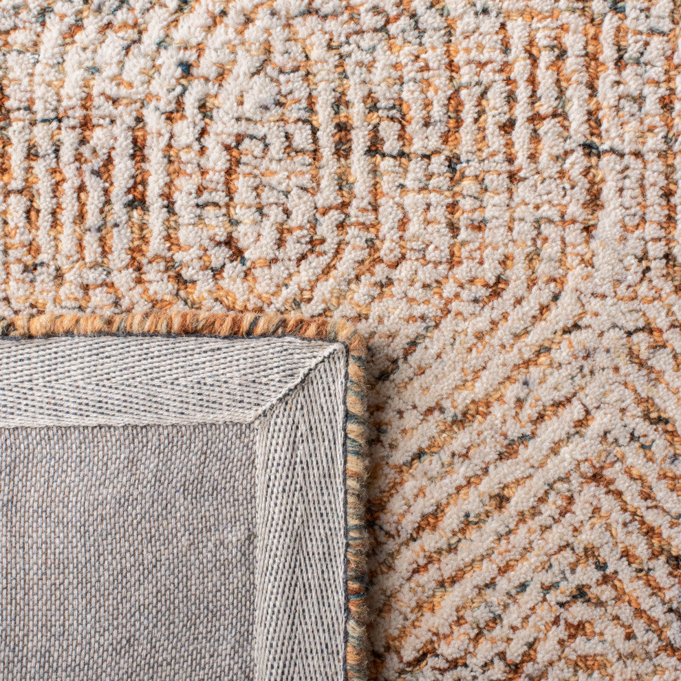 Safavieh Couture Abstract Collection, ABT340 Rug, Ivory/Rust, 2'3"x18'