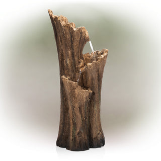Alpine 3 Log Tiered Fountain w/ LED Lights, 39"
