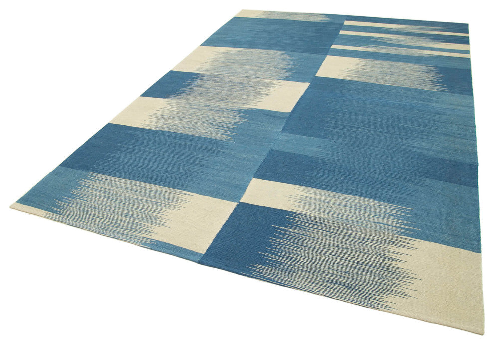 Rug N Carpet - Handwoven Turkish 6' 10'' x 10' 4'' Flatweave Wool Kilim Rug