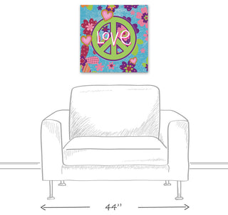 Love Peace Sign 20x20 Canvas Wall Art
